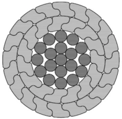 Non-insulated compacted wire with steel core for high voltage overhead power lines of AACSRZ grade