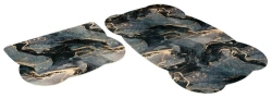 SHAHINTEX SILK PHOTOPRINT mat set (03) "Black Marble" 50x78+50x39