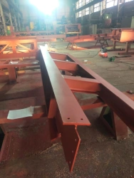 Metal constructions of the air handling unit within the boiler frame.