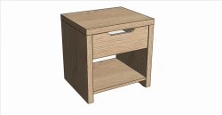 AR02 Bedside cabinet with drawer (chrome)