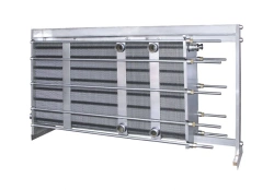Heat-exchange plate installation for heat treatment of liquid food products of VG type