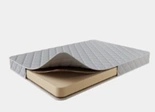 Springless mattress based on polyurethane foam and coconut coir