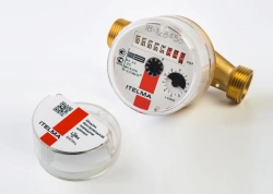 Mechanical tachometer hot water meter ITELMA WFW 26.D080-1 with top cover without radio module