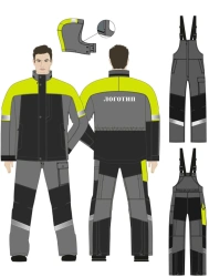 Men's winter costume (jacket, overalls) for protection against general industrial pollution and mechanical effects: pore