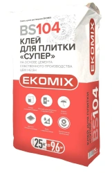 Dry mortar adhesive mix for laying facing materials "Tile adhesive "Super" BS 104