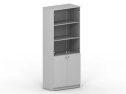 Cupboard with closed display cabinets