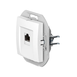 CADUCEUS ALING PRESTIGE Flush-mounted computer socket with Keystone RJ45 8P8C cat.6 UTP module, white, Art. no. 60150.0 (mechani