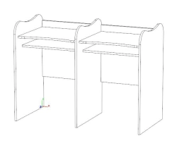 Double table for a foreign language room, open without acoustic semi-cabins 4 gr