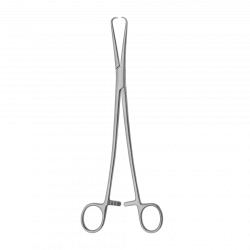 TSH-04-037-25 Uterine forceps, single-toothed for pulling back the uterine body, straight, 250 mm