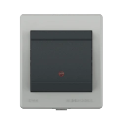 CADUCEUS ALING POWER Single-key switch for open wiring with indication when switching off 10AX, 250V~, IP44, grey, grey