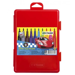 Crayons "Cars", 10 colours, washable, red plastic case, Europodweight