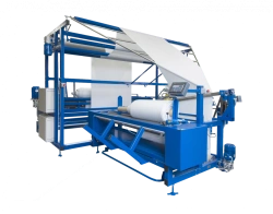 Model C02.2 nonwovens measuring and doubling machine for rolls up to 3200 mm wide.