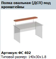 "Matrix" Oval shelf under brackets article FS 402