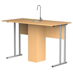Pupil laboratory table for chemistry room with sink