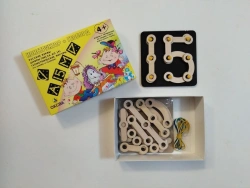 Constructor of letters, numbers and geometrical figures for "Magic board" and "Geometrical tablet" aids