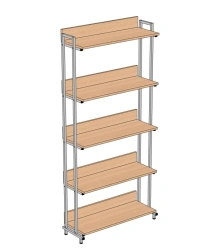 Shelving unit 1-sided 5 shelves 900*320*1950 mm ST1-5