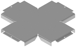 Cross-shaped tray cover KL 000 GX, with overall dimensions from 50 mm to 600 mm, metal thickness from 1.0 mm to 1.5 mm, steel.