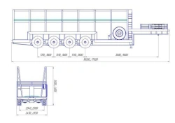 Semitrailer panel carrier PPP4, type PPCT3, modification 92293-0000010-01. Axial unit AGOS-3-GT7-00.00.000-01.