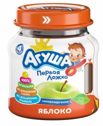 Mashed apple homogenised "Agusha", 100 g (glass jar)