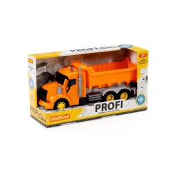 "Pro", inertia dump truck (with light and sound) (orange) (in box), article 86297
