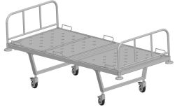 KF3-01-"MSC" (MSC-103M) - Functional bed, on wheels, metal backrests, bed - steel sheet, mechanically adjustable.