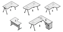 Ergonomic table on metal frame
