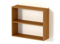 Hinged wooden shelf