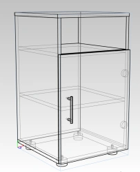 Semi-open cabinet with door