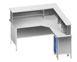 Corner nurse's post with pedestal cabinet KSPm 1-03E
