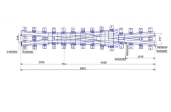 Cross member type P65 of type 1/11 of 900 m and 430 m radii of project 2901.03.000-01