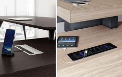 Conference table top with cut-out for cable duct 200*110*3.6, "Bourne Optima" B 309