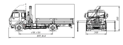 Special flatbed truck with CMU (FG 314, 414, 415, 415T, 514, 516), modification 3957K5, on KAMAZ 4308-G5 chassis.