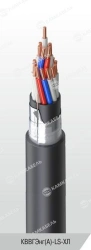 Control cable with copper conductors insulated with polyvinylchloride plasticate of reduced fire hazard, for nominal p