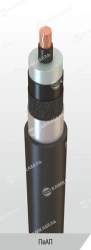 Power cable with copper core insulated with cross-linked polyethylene for voltage 64/110 of PvAP grade