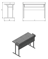 Desk for biology classroom (series PU.NR.02.B)