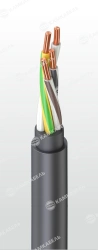Power cable with copper conductors insulated with polyvinylchloride plasticate of reduced fire hazard for voltage 660, 1000