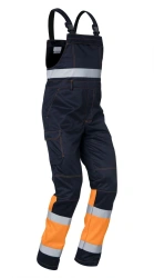 Men's dungaree special signalling overalls REVERSE of increased visibility 1 class, for protection against mechanical influences