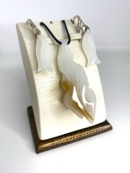 Jewellery set "Eva" (white jade)