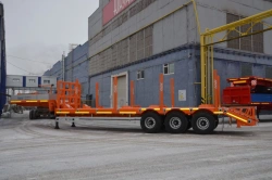Semitrailer Politrans 94163-030. In design: metal platform with straight load platform, with flatbed in the front