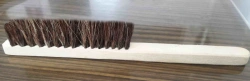 Natural bristle 3 rows sweeping brush on wooden handle