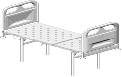 KF0-01-"MSC" (MSC-2105E) - General hospital bed with headrest, without wheels, plastic backrests, bed - steel sheet, adjustable,
