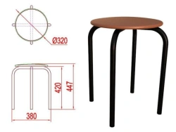 Round metal-framed banquette (BA 5)