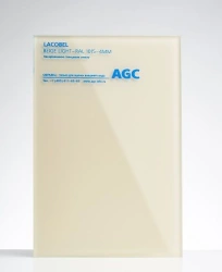 Lacobel Beige Light trade mark coated sheet glass 4 mm thick