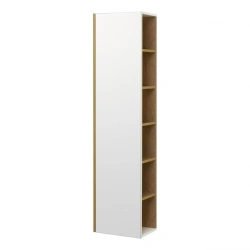 Cabinet - column Aquaton Scandi with mirror white, oak rustic 1A253403SDZ901.A253.4.03S.DZ9.0