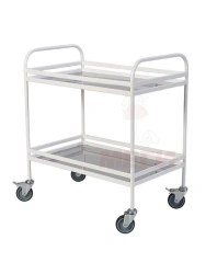 SPp-03-MSK(504) Mobile metal treatment table with two stainless steel shelves, with sides