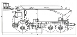 Hydraulic hoist model PSS-131.22E on chassis KAMAZ-43118