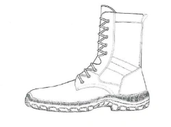 Men's special leather footwear: lightweight high-toe boots, model Bvo, for protection against mechanical impacts (punctures with
