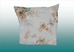 Cushions of cotton and mixed fabrics with various fibre fillings.