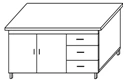 Laboratory bench-table with drawers STF-5
