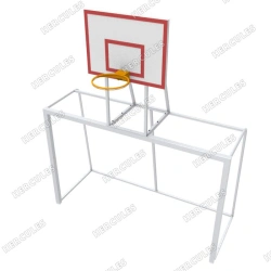 Outdoor vandal resistant basketball stand with mini football goal